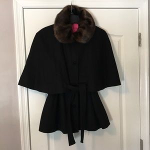 Black cape jacket wool